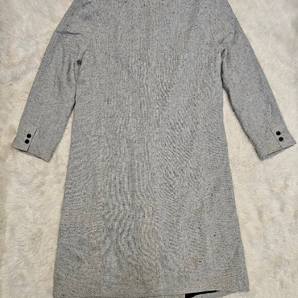 JF x Jason Bolden Unisex Gray Multi Wool Blend Oversize Long Coat Size M - Picture 10 of 10